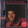 Text: "FOREVER, MICHAEL" in roten Buchstaben oben. Porträt eines jungen Mannes mit Afro, rotes Hemd. Japanischer Text links.