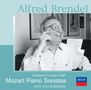 „Alfred Brendel“, „Fantasy in D minor, K397“, „Mozart Piano Sonatas K310, K311 & K533/494“, DECCA-Logo; lächelnder Mann am Klavier.
