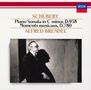 "Schubert: Piano Sonata in C minor, D.958, Moments musicaux, D.780, Alfred Brendel" steht oben. Unten eine Schwarzweißaufnahme.