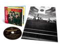 "Best! Beatles Vol. 1" Albumcover mit Foto der Band, CD mit Titeln und Schwarz-Weiß-Fotografie eines Konzerts.