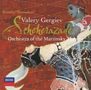 Text: "Rimsky-Korsakov", "Valery Gergiev", "Scheherazade", "Orchestra of the Mariinsky Theatre". Illustration: Tänzerin in buntem Gewand., CD