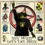 Texte: "Luke Haines", "Izzy Wizzy Let's Get Bizzy", "the Hanged Man", "the SUN", "the EMPRESS", "THE DEVIL", "THE FOOL", "DEATH". Eine zentrale Figur zeigt auf. Darum Symbole., LP