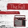 "The Fall", "The Peel Sessions - 1978". Rote und schwarze Schrift auf weißem Ziegelhintergrund, neben einem stilisierten Radio., LP