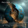 "PALLAS" und "A SONG FOR TOMORROW" auf Stadtlandschaft. Eine riesige, zerbrochene Uhr mit sichtbaren Zahnrädern dominiert., 2 LPs
