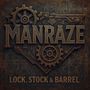 „Manraze“ und „Lock, Stock & Barrel“ in metallischem Stil mit Zahnrädern und technischen Zeichnungen im Hintergrund., 5 CDs