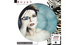 "toyah", "OPHELIA'S SHADOW", "LIMITED EDITION PICTURE DISC". Frau mit aufgemaltem Auge auf der Hand, Zebra-Muster.