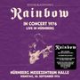 "Ritchie Blackmore's Rainbow. In Concert 1976, Live in Nürnberg. Nürnberg Messezentrum Halle, Dienstag, 28. September 1976." Im Hintergrund spielt ein Gitarrist., 3 LPs