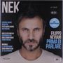 Text: "NEK, FILIPPO NEVIANI, PRIMA DI PARLARE, credere amare resistere, invisibile". Im Zentrum ist das Gesicht eines Mannes., LP