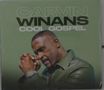 Text: "CARVIN WINANS COOL GOSPEL". Ein Mann in einem grünen Hemd betet mit gefalteten Händen. Hintergrund in Grün.
