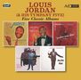 Texte: "Louis Jordan & His Tympany Five", "Five Classic Albums". 6 Coverbilder, darunter ein Mann mit Saxophon in fröhlichen Posen., 2 CDs