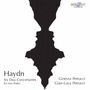 "Haydn Six Duo Concertantes for two flutes Ginevra Petrucci Gian-Luca Petrucci" zeigt schwarze Silhouette zweier Gesichter., CD