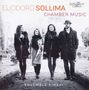 "ELIODORO SOLLIMA CHAMBER MUSIC, ENSEMBLE KINARI" steht oben. Vier Personen gehen auf einem Weg, elegant gekleidet., CD