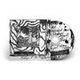 Schrift: "Midday at the Midway". Illustration: Mensch und Leopard in einem kreativen, abstrakten Stil, schwarze Linien., CD