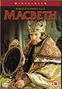 Der Text „Roman Polanski's Film of Macbeth“. Ein Mann in königlicher Kleidung mit Krone hält einen Spiegel., DVD