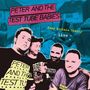 Cover einer Musikband. Oben steht: "PETER AND THE TEST TUBE BABIES" und "Keep Britain Untidy - Live". Vier Männer lachen., LP