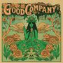 "GOOD COMPANY" oben. Illustration: Frau mit Flügeln, umgeben von Blumen, zwei Tieren und Bäumen., LP