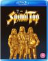 "THIS IS SPINAL TAP" in goldener Schrift oben, darunter goldene Statuen von drei langhaarigen Männern in Rock-Outfits.