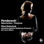Text: "Penderecki, Resurrection, Ciaccona, Mūza Rubackytė, Lithuanian National Symphony Orchestra, Keri-Lynn Wilson." Silhouette einer Frau in elegantem Kleid., CD