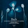 Texte: Bach, Sonatas for Viola da Gamba, Atsushi Sakai, Christophe Rousset. Illustration: Stilisiert blaue Mohnblumen., CD