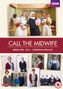 "Call the Midwife", Serie 1-5, Weihnachtsspecials. BBC-Logo oben rechts. Gruppenfoto von Pflegekräften mit Babys.