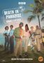 "DEATH IN PARADISE SERIES FIFTEEN - INCLUDES THE 2025 CHRISTMAS SPECIAL." Menschen stehen vor tropischer Kulisse., 3 DVDs