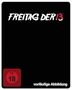 Text: "FREITAG DER 13", "FSK ab 18", "vorläufige Abbildung". Schwarzer Hintergrund, rote und weiße Schrift., 1 Ultra HD Blu-ray und 1 Blu-ray Disc