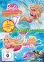 Oben: "Barbie und das Geheimnis von Oceana", "2 magische Meerjungfrauen-Filme". Unten: Zwei fröhliche Meerjungfrauen.