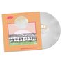 "Beneath Strawberry Moons" steht unten auf einem Plattencover mit Landschaftsillustration und rundem weißen Vinyl., LP