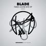 "BLADE", "TIMES GONE BYE EP", "METHPLA041" oben; abstraktes schwarzes Linienmuster auf grauem Hintergrund, unten "METALHEADZ PLATINUM"., Single 12"