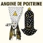 "ANGINE DE POITRINE." Zwei maskierte Figuren mit Punktmustern und goldenen Details, kreativ und geheimnisvoll gestaltet., CD