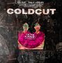 "COLDCUT" und "SOUND MIRRORS 20th ANNIVERSARY EDITION". Farbig gestaltete Silhouetten vor urbanem Hintergrund., 2 LPs