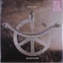 Text: "CARCASS" und "HEARTWORK". Kunst: Ein zentrales Peace-Zeichen mit vertikalem Rückgrat und ausgestreckten Armen., LP