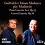 "Emil Gilels & Tatiana Nikolayeva play Tchaikovsky" steht oben. Zwei ältere Personen schauen nach vorne. "NEWLY MASTERED!" und "alto" sichtbar., CD