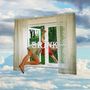 Text "BRINK" in der Mitte. Eine Person klettert aus einem Fenster, umgeben von Vorhängen, vor einem Himmel mit Wolken., CD