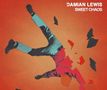 Text: "DAMIAN LEWIS SWEET CHAOS". Illustration eines fallenden Mannes in zerbrechenden Teilen auf rotem Hintergrund., LP