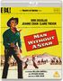 "Man Without a Star" in roter Schrift auf einem gelben Hintergrund. Ein Cowboy mit Pistole im Vordergrund; Cowboys und Pferde dahinter., Blu-ray Disc