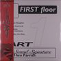 "FIRST floor", "Song for Metaphor", "Sound Signature", "Theo Parrish". Rotes Band mit schwarzen japanischen Schriftzeichen., 2 LPs