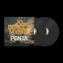 Text: "JO BERGER MYHRE" und "PENTA". Ein Albumcover mit Wolkenhimmel und zwei Schallplatten., LP
