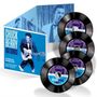 "CHUCK BERRY 100 SONGS" auf einem CD-Cover. Enthält vier CDs, abgebildet mit Schallplatten-Design., 4 CDs
