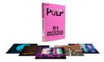 Pinkes Buchcover mit schwarzem Text: "PULP. WHAT DO YOU DO FOR AN ENCORE?" und Bildern einer Band bei Auftritten.