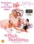 Text: "You only live once... so see the Pink Panther twice!!" Illustration mit vier Personen im Bett und dem Pink Panther.