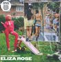 "Fabriclive presents Eliza Rose." Oben ein Kreis: "Download card inside includes exclusive Eliza Rose tracks." Frau in Pink steht neben einer Rutsche., 2 LPs