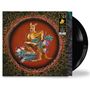LSD, THE NEW ALBUM BY CARDIACS - Im Zentrum steht ein Kangaroo, umgeben von Blumen auf einem rötlichen Hintergrund., 2 LPs