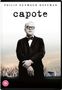 Text "Philip Seymour Hoffman", "capote". Ein Mann im Anzug mit Fliege, steht vor einer Landschaft mit Bäumen und einem Haus., DVD