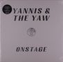 „YANNIS & THE YAW, ONSTAGE.“ Ein kreisförmiges Logo mit „YY“ in der Mitte. Schlichtes, minimalistisches Design., 2 LPs