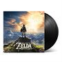 "Zelda: Breath of the Wild" in großer Schrift. Ein Abenteurer steht auf einem Felsen, blickt in eine weite, leuchtende Landschaft., 2 LPs