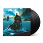 Eine Illustration zeigt eine vermummte Figur am Wasser, mit einem Segelschiff im Hintergrund und Sonnenuntergang., 5 LPs