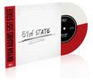 "51st STATE" ist handschriftlich notiert; am Rand "BRYAN ADAMS 51ST STATE". Eine halb rote, halb weiße Vinyl-Schallplatte., Single 7"