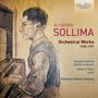 "ELIODORO SOLLIMA Orchestral Works 1945-1997" gefolgt von Zeichnung eines Mannes am Klavier, nachdenklich blickend., CD