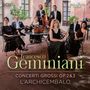 „Francesco Geminiani. Concerti Grossi Op.2&3 L’Arte. L’Archicembalo.“ Eine Gruppe Musiker sitzt mit Instrumenten., 2 CDs